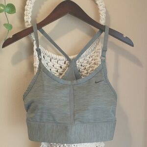 Nike Padded Adjustable Straps Racerback Sports Bra Gray Size Large